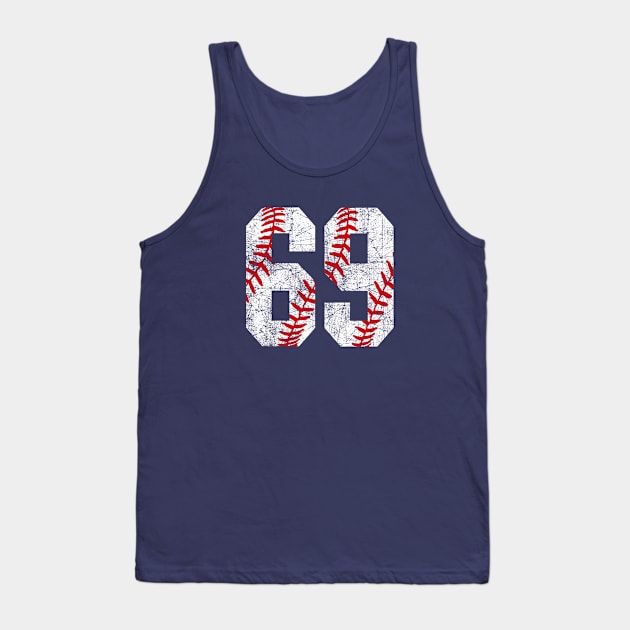 Vintage #69 Baseball Laces Baseball Mom Jersey Love Baseball Tank Top by TeeCreations